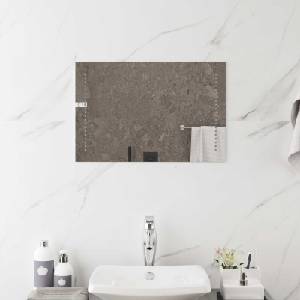 vidaXL LED огледало за баня Прозрачен 60 x 40 cm закалено стъкло (42045775)