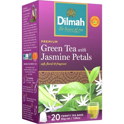 Dilmah Gourmet Jasmine Petals čaj zelený s jasmínovými květy 20 x 1,5 g
