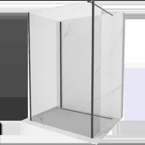 Mexen Kioto Душ кабина Walk-in 110 x 100 x 40 см, прозрачна, черна - 800-110-100-221-70-00-040 (800-110-100-221-70-00-040)