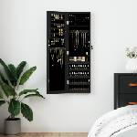 vidaXL Огледален шкаф за бижута, стенен монтаж, черен, 30x8, 5x67 см (353215)