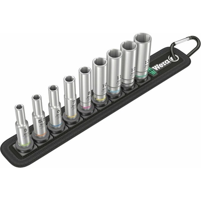 WERA Sada nástrčných kľúčov 1/4" Belt A Deep, 9 dielna