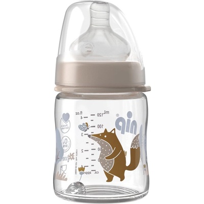 Nip Fľaša Glass S Transparentná béžová 120 ml