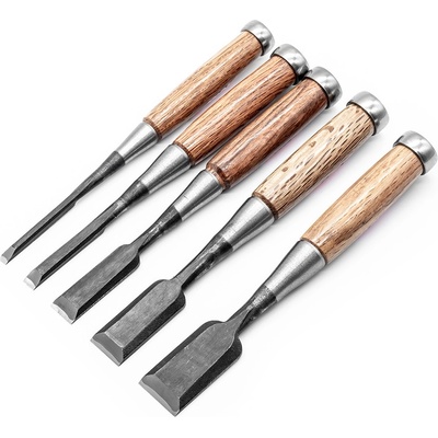 Sada japonských ručně kovaných truhlářských dlát FUJIKAWA Oire z Shirogami 2 White Paper Steel - plátno - 5 kusů