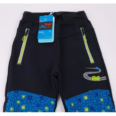 Kugo dětské softshellové kalhoty modrá černá