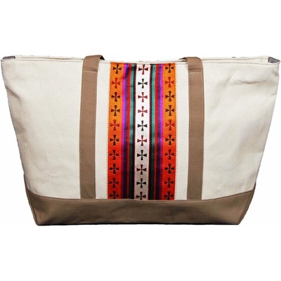 Tibetská kabelka Shopper Thogme Druk smetanová