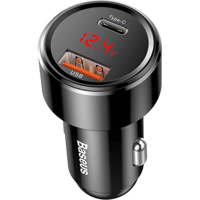 Baseus Зарядно за кола Baseus - CCMLC20C-01, USB-A/C, 45W, черно (CCMLC20C-01_VZ)