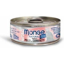 MONGE Natural Cat Tuniak, kura a krevety 80 g