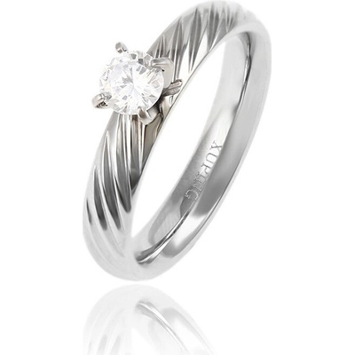 BM Jewellery Dámský zásnubní prsten se zirkonem z chirurgické oceli S869037