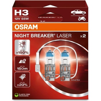 OSRAM H3 OSRAM Night Breaker Laser +150% BOX 2бр (1653)