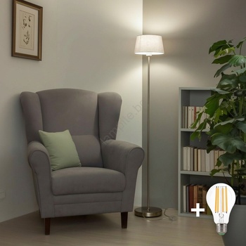 Brilagi - LED стояща лампа CERIA 1xE27/40W/230V, Ø 30 см, бяла/матов хром (BG2911)