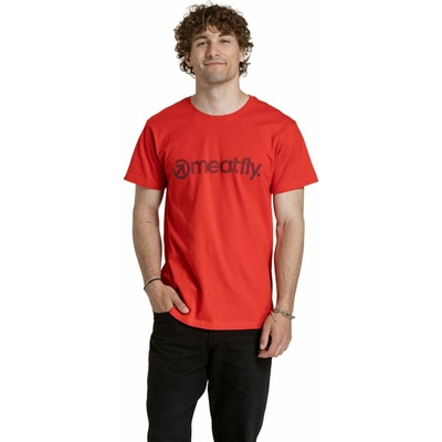 Meatfly мъжка тениска Striped Logo Bright Red | Червена Meatfly | Cherven | МЪЖЕ | S
