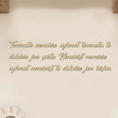 dřevo života Dřevěný nápis na zeď SVĚTLO Zvolte barvu dekoru: Javor, Velikost textu: 80x25