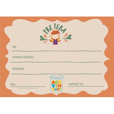Agátin darčekový voucher: 40 EUR