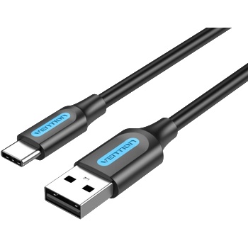 Vention USB-A 2.0/M - USB-C/M, 2 м, (3A, черен), кабел