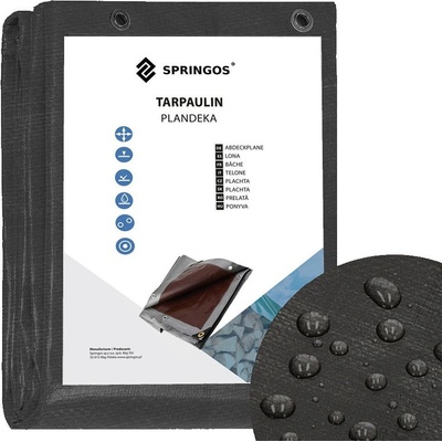 Springros krycí plachta s oky 2 x 4 m extra silná 210g PE stříbrná PROTECT GA2149-XG