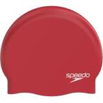 Speedo plain moulded silicone cap червен