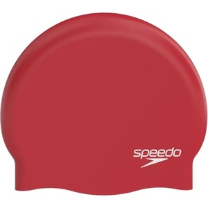 Speedo plain moulded silicone cap червен