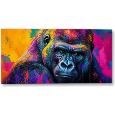Plakát – Gorila v zářivých pop-artových barvách Bez rámu Ne Bez rámu 140 × 70 cm