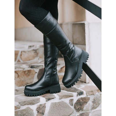 Grasso Zateplené kozačky z pravé kůže černé – Zbozi.Blesk.cz