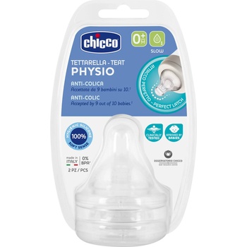 Chicco Комплект силиконови биберони Chicco Perfect 5 - 1 капка, 2 броя (N0267)