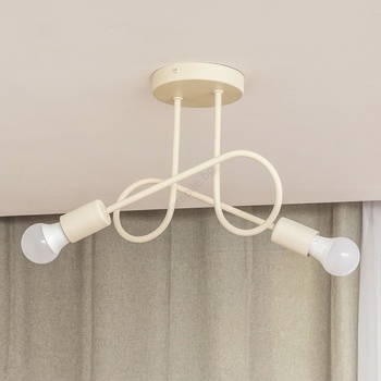 Helam Плафониера OXFORD 2xE27/15W/230V кремава (HE1755)