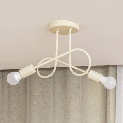 Helam Плафониера OXFORD 2xE27/15W/230V кремава (HE1755)