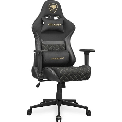 COUGAR Геймърски стол Cougar Gaming Titan Pro V2 Gold F, до 160kg, Class 4 газов амортисьор, 4D регулируеми подлакътници, лумбална опора, заден джоб, черно-златист (CGR-T2F-GLB)