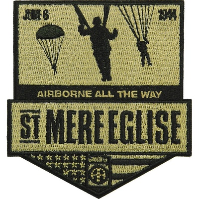 Nášivka textilná Fostex D-Day St Mere Eglise - coyote-čierna