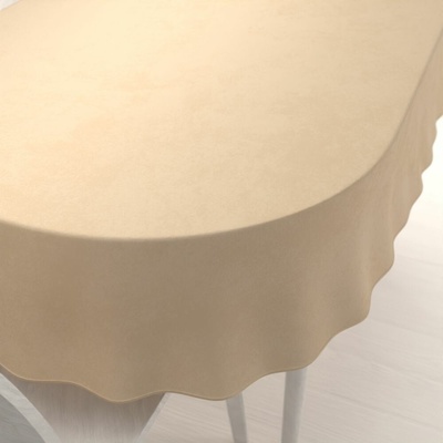Biante Veľký zamatový oválny obrus Velvet Premium SVP-006 Pieskovo béžový 220x260cm