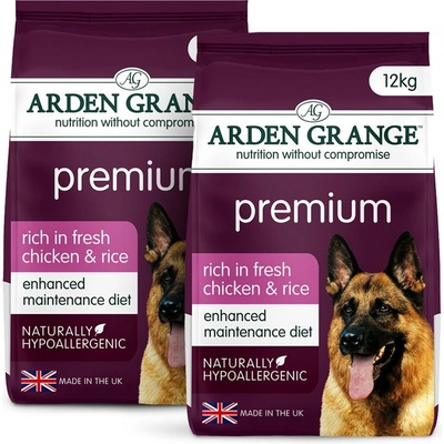 Arden Grange Премиум с пресен пилешки месо и ориз 2 x 12 кг