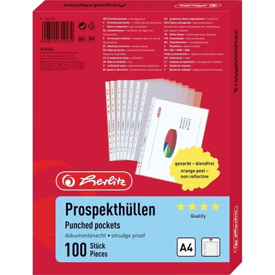Herlitz obal na prospekty 10840320 DIN A4 PP priehľadná 10840320 100 ks