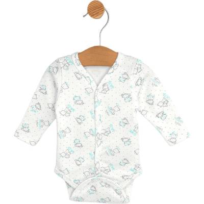 Rainy Бебешко боди с дълъг ръкав Rainy - С предно закопчаване, Сиви мечета Baby, 56 cm, 1-2 м (616674)