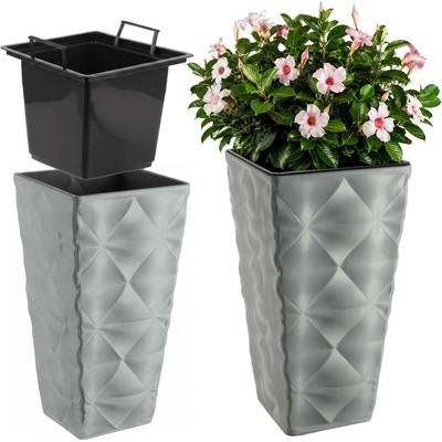 Kadax Květináč plast šedý 55,5 x 29 x 55,5 cm