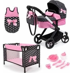 Bayer Doll stroller XEO, crib, sleeping bag black with accessories 17060AB