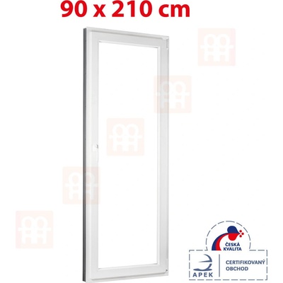 Okna-Hned.sk dvere 90x210 cm biele balkónové otváravé aj sklopné pravé