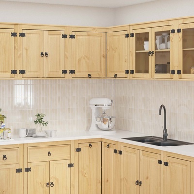 vidaXL За шкафове SKI Кехлибарен 80 x 80 x 60 см Солидно борово дърво (42007569)