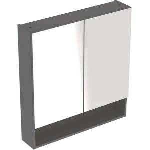 Geberit Selnova Square - Огледален шкаф 85x59x18 см, 2 врати, матово лавово покритие 501.265. 00.1 (501.265.00.1)