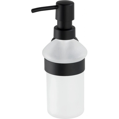 WENKO Матово черно стенен стъклен диспенсер за сапун 200 ml Bosio - Wenko (24235100)