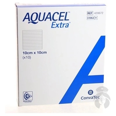 AQUACEL EXTRA Krytie na rany 10x10 cm 10 ks