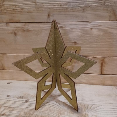 Decoled zlatá hviezda 3D 30 cm