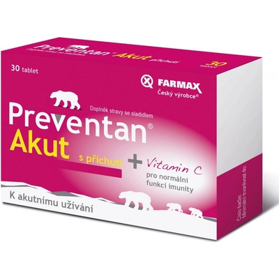 Preventan Akut tabliet s príchuťou brusníc a grapu 30 ks