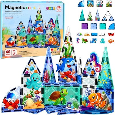 mamido Magnetická stavebnica morské zvieratá 40 ks