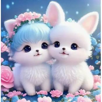 Norimpex - Puzzle Diamant painting: Kitten with houses 30x40cm - 1 - 39 piese