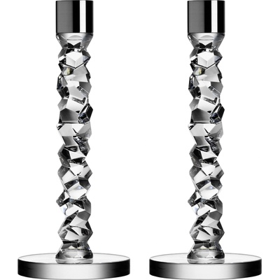 Orrefors Свещници за класически свещи Carat 24, 2 см сребърни 2 бр (6590162)