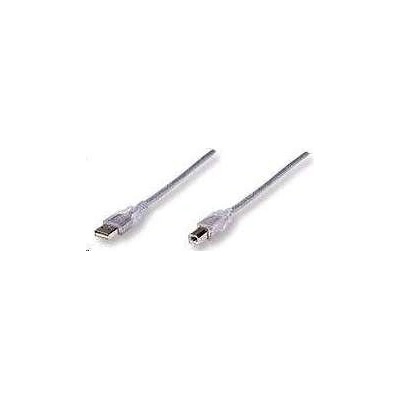 Manhattan 340458- USB 2.0 A-B M/M, 3m, stříbrný