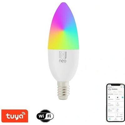 Immax NEO SMART žárovka LED E14 6W RGB+CCT barevná a bílá, stmívatelná, Wi-Fi, TUYA