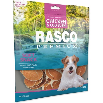 Rasco Pochoutka Premium kuře a treska sushi 500 g