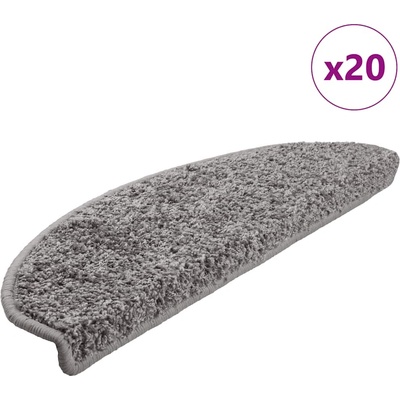 vidaXL Изтривалки за стълби, 20 бр. , 65x21x4 см, сиви, полукръгли, големи (3365845)