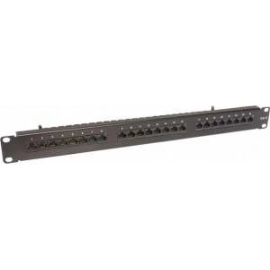 Securitynet Cat. 6 panel 19 inch 1U 24xRJ45 UTP black with shelf CCAS-PA6-24UTP-O