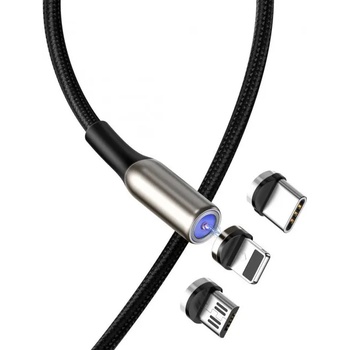 Baseus Zinc Magnetic Cable USB-C + micro USB + Lightning 2A Black